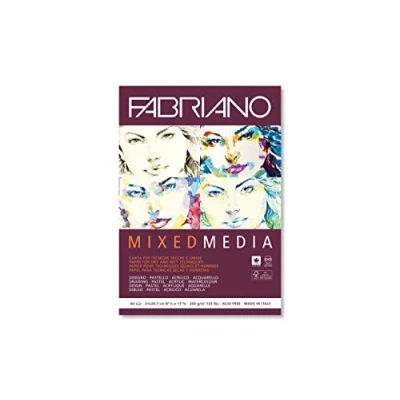 Imagen de Honsell Fabriano Bloc de Papel para Artistas, DIN A4, 40 Hojas 250 g/m², Adecuado técnicas Pintura húmeda y Seca, Blanco