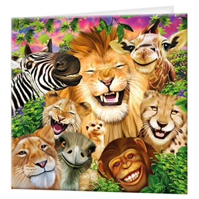 Imagen de 3D LiveLife Tarjeta felicitacion Sonrisas de Safari Deluxebase. Lenticular para toda ocasión y edad. Ilustraciones originales con licencia del reconocido artista, Michael Searle