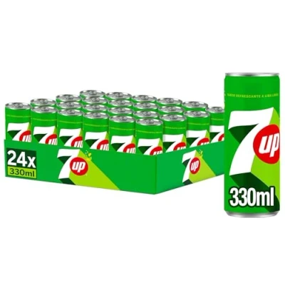 Imagen de 7 UP original Refresco cero de lima y limón, pack 24 latas 330 ml, 7.92 litros en total