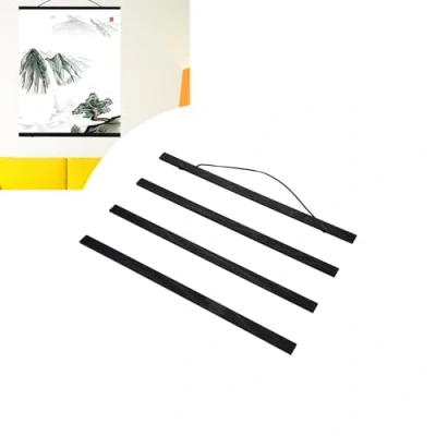 Imagen de Tnfeeon Percha magnética Carteles exhibición Madera Negra Pared con Marco DIY Desplazamiento Impresión Lienzo Decoración hogar (40cm)