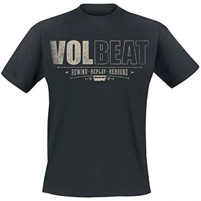 Imagen de Volbeat Distressed Logo Hombre Camiseta Negro S 100% algodón Vorne Bedruckt, Hinten Bedruckt Regular