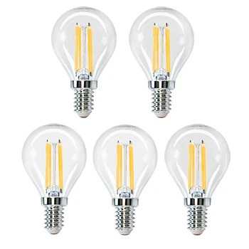 Imagen de Aigostar Filamento Bombillas Led E14 Luz Calida 2700K,4W Equivalente a 40 W,470 Lúmenes,Ángulo De Apertura:360,No Regulable,G45,Pack 5 Uds