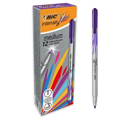 Imagen de BIC Intesity Medium Caja de 12 unidades, rotuladores punta media (0,8 mm), color violeta