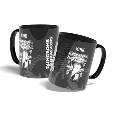 Imagen de Konix Dungeons &amp; Dragons Taza de cerámica 320 ml Motivo Mimic Negro y blanco