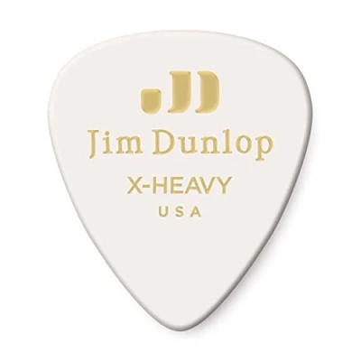 Imagen de JIM DUNLOP Púas Genuine Celluloid Classic, Saco de 12, Blanco, extra duro