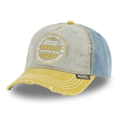 Imagen de Von Dutch Gorra de béisbol para hombre y mujer, color negro, Amarillo/gris/azul, Talla única