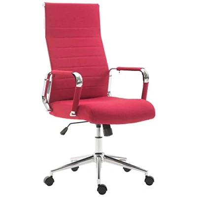 Imagen de CLP Silla De Oficina Kolumbus Ergonómica En Tela con Ruedas I Escritorio Regulable Altura &amp; Giratoria, Color:Rojo