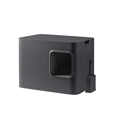 Imagen de Hoopo® Dome Litter Box with Scoop Caja de Arena para Gatos Muebles Interior Incluye Bandeja Goteo extraíble Fácil Mantenimiento 50 x 37,5 38 cm (Gris)