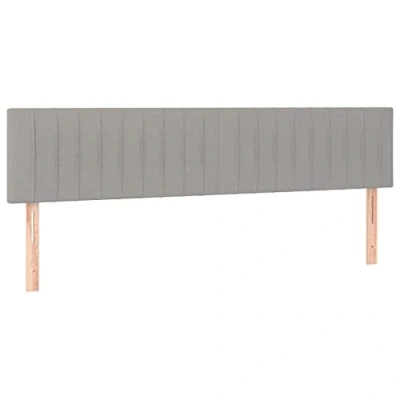 Imagen de vidaXL 2X Cabeceros Tapizado Cama Antimancha Acolchado Protector Cubierto Elástico Prueba Polvo Funda Dormitorio de Tela Gris Claro 80x5x78/88 cm