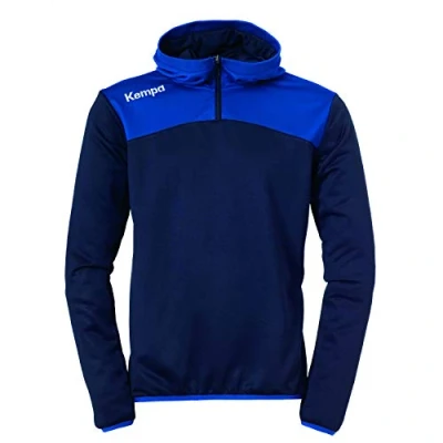 Imagen de Kempa Emotion 2.0 Quarter Zip Hoody Chaqueta 1/4 de Entrenamiento, Hombre, Azul Marino/Azul Royal, XL