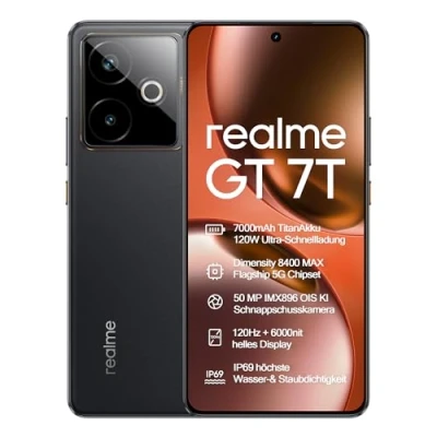 Imagen de Móvil realme GT7T, Azul, 256 GB, 12 GB RAM, 6.8&quot; LTPS 2.5D, Dimensity 8400MAX, 7000 mAh