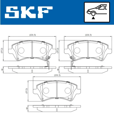 Imagen de SKF VKBP 80330 A Juego de pastillas freno con avisador acústico desgaste TOYOTA: Corolla IX Hatchback, Berlina