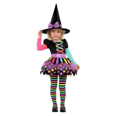 Imagen de amscan New Disfraz de bruja para niñas, perfecto fiestas y Halloween, multicolor