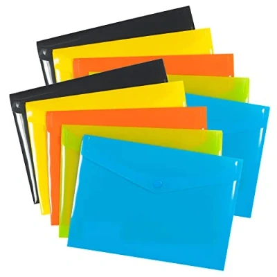 Imagen de eco eco078x2 Carpeta de plástico (A6, 50% reciclado, 10 unidades), color verde, negro, azul, amarillo, naranja,