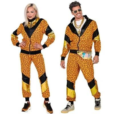 Imagen de WIDMANN MILANO PARTY FASHION Chandal 80s leopardo, chandal, estilo retro, disfraz mal gusto
