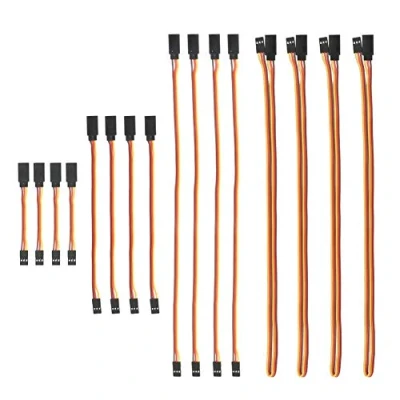 Imagen de YIXISI 16 Piezas Cable de Extension Servo, 75mm/150mm/300mm/500mm JR Servo Extensión, Futaba RC Accesorios