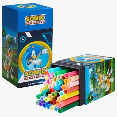 Imagen de SONIC THE HEDGEHOG Rotuladores de Colores para Niños, Set 48 Lavables, No Tóxico, Manualidades Niños