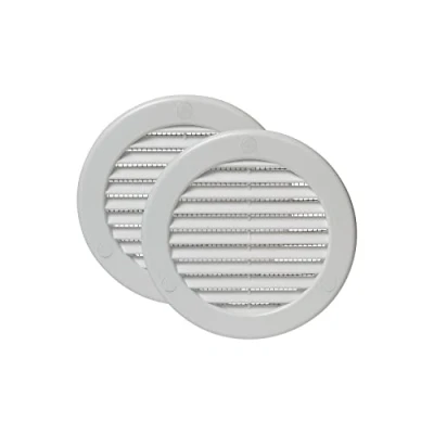 Imagen de Vent Systems Cubierta de Ventilación Soffit blanca 4 pulgadas con brida Paquete 2 Rejilla redonda parrilla Pantalla insectos integrada HVAC