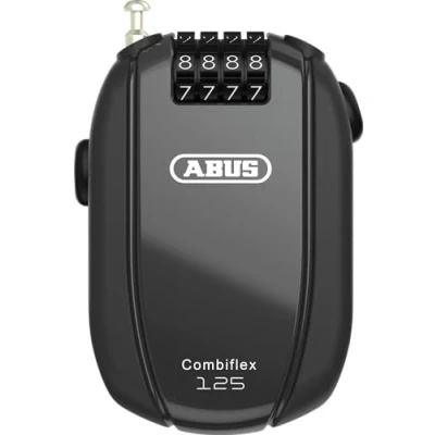 Imagen de ABUS Combiflex candado de cable para asegurar esquís, cascos, cochecitos y equipaje Trip 125 cm largo 3 mm grosor con código combinación negro