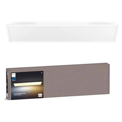 Imagen de Philips Hue Panel Led Inteligente Aurelle, 39W 3750 lúmens, Luz Blanca de Cálida a Fría, Compatible con Alexa y Google Home, 120x30cm, Blanco