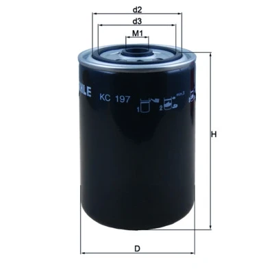 Imagen de MAHLE ORIGINAL KC 197 Filtro Combustible enroscable RENAULT TRUCKS: Magnum, Midlum