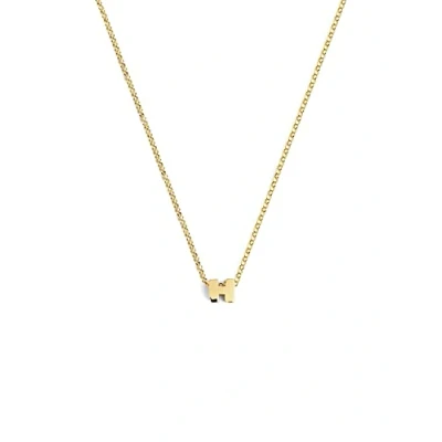 Imagen de SINGULARU Collar Personalizado Single Letter Colgante en Plata de Ley 925 con Acabado Baño Oro 18 Kt. Cadena Talla Unica Joyas para Mujer Letra H