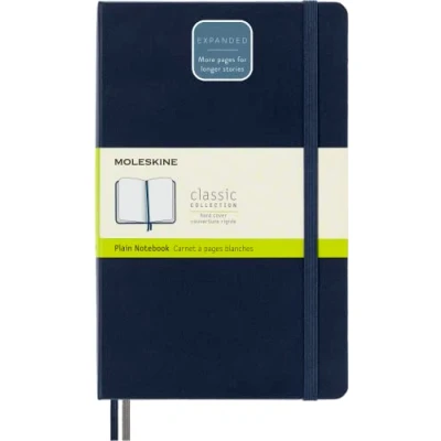 Imagen de Moleskine Cuaderno Clásico con Hojas en Blanco, Tapa Dura y Cierre Goma Elástica, Tamaño Grande 13 x 21 cm, Color Azul Zafiro, 400 Páginas