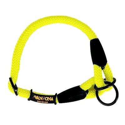 Imagen de Collar Antitirones Perro. Collares Adiestramiento para Perros Pequeños, Medianos y Grandes. Nylon Redondo Resistente. Fábrica en España. Amarillo