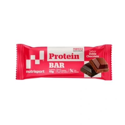 Imagen de NUTRISPORT Barrita Protéica Complemento Alimenticio Alto Contenido en Proteínas Suplemento para Deportistas Sabor Doble Chocolate 24 unidades
