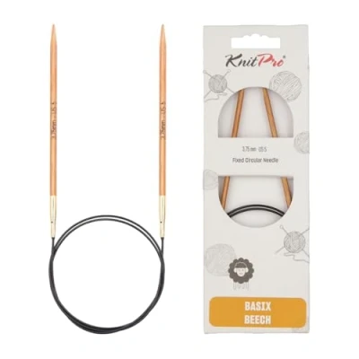 Imagen de Knit Pro K35413 Basix Agujas de Tejer Circulares fijas Abedul, 150 cm, Madera, Natural, 3,75 mm
