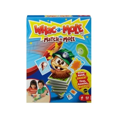 Imagen de Mattel Games Juego de Cartas Match a Mole Whac Mole, Mesa para niños (GVD46)