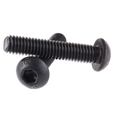 Imagen de Yudesun Herramientas Ferretería Clavos Tornillos Cabeza Allen Acero Carbono Hexágono Botón Seta Tornillo de Máquina Negro Pernos M5 x 35