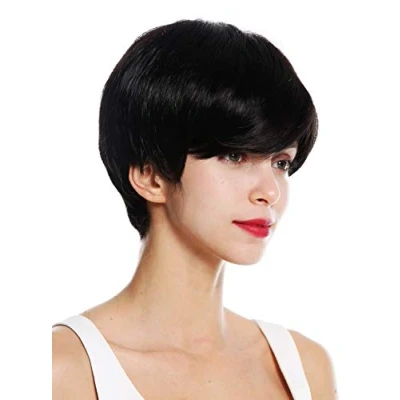 Imagen de WIG ME UP VK 32 2 peluca de mujer pelo muy corto casual raya color entre castaño oscuro y negro