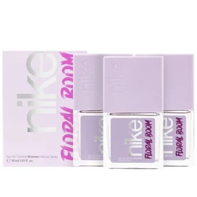 Imagen de NIKE Floral Boom, Colonia Mujer, Pack de 3 x 30 ml, Perfume Formato Viaje en Spray, Eau Toilette Natural y Femenina, Aroma Almizclado Floral, Fragancia Dulce, Intensa Larga Duración
