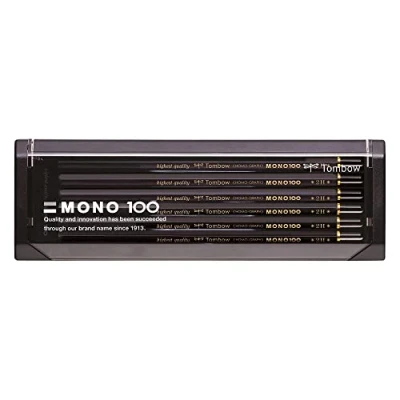 Imagen de Tombow Mono 100 2H Paquete de 12 lápices madera, negro