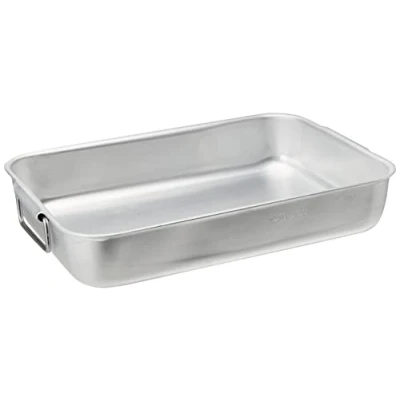 Imagen de Ollas Agnelli Tostador Rectangular Alto, Medio Peso, de Esquinas Redondas, con Asas Enlace Multi sin Remaches, Aluminio, Plata, 65x43x10 cm