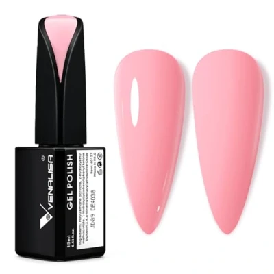 Imagen de VENALISA Esmalte Semipermanente de Pintauñas Rosa 15ml Esmaltes Uñas Soak off Gel UV LED Kit en Semipermanentes Perfecto para Principiantes