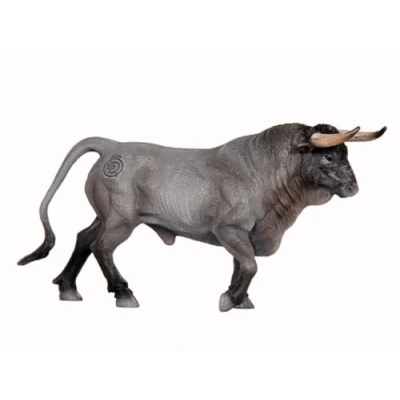 Imagen de Deqube Bravo Cárdeno Trotando Figura de Toro, Color Gris, 17X8X4,2 (1)