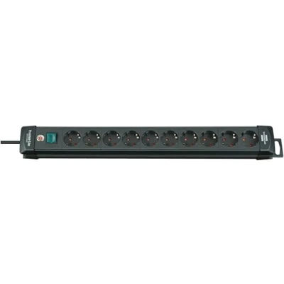 Imagen de Brennenstuhl Premium Line regleta de enchufes con 10 Tomas Corriente (Cable 3m, Interruptor, Fabricado en Alemania) Negro