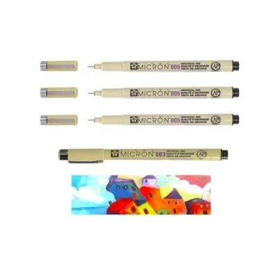 Imagen de PIGMA MICRON Sakura Negro 005 (0,2 mm) 3 piezas Y 1 PCS 003