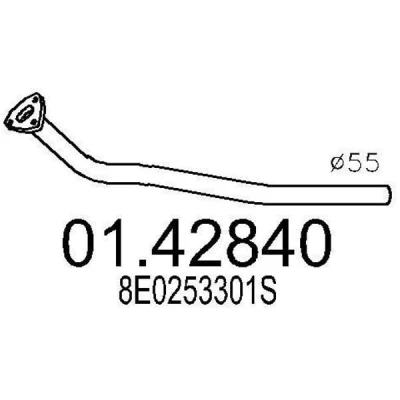 Imagen de MTS 01.42840 Tubo de escape 940 delante para silenciador intermedio AUDI: A4 B6 Berlina