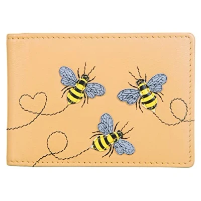 Imagen de Mala Leather Suri Collection 687TC_92 Soporte para tarjetas de viaje/boletos temporada, Amarillo, Talla única, Moderno