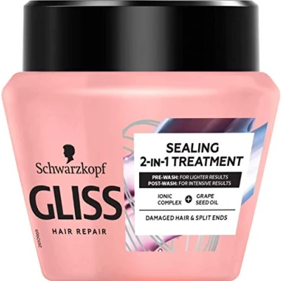 Imagen de Schwarzkopf Gliss Split Ends Miracle Sealing 2in1 Treatment mascarilla para cabello dañado con puntas abiertas, fijadora 300ml