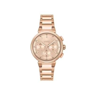 Imagen de BOSS Reloj Analógico de Cuarzo multifunción para Mujer con Correa en Acero Inoxidable Color Oro Rosado 1502678