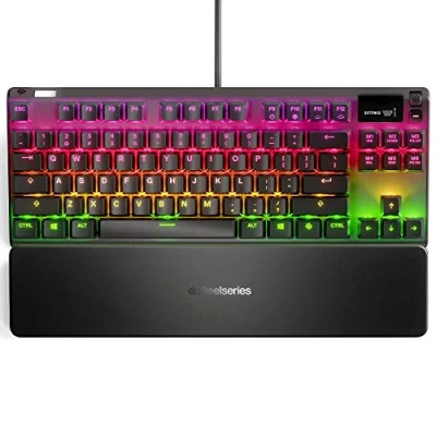 Imagen de SteelSeries Apex 7 TKL (Compacto) Teclado mecánico para gaming Smart Display OLED Retroiluminación LED RGB Interruptores rojo americano (QWERTY)