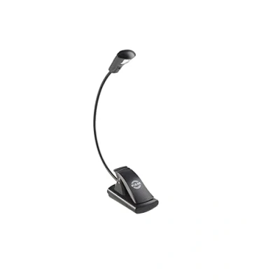 Imagen de K&amp;M 12241 Lámpara LED FlexLight negra para atril conexión con abrazadera cuello de cisne flexible, brillo 800 Lux