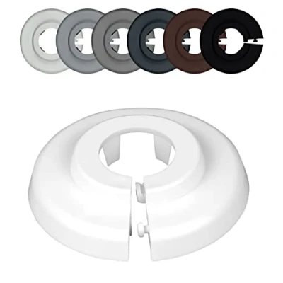 Imagen de FUX 10 Rosetas para tuberias de calefaccion radiator, 12mm 35mm, Blanco Gris Marron Negro, embellecedor, rosetones tubos, cubre tubos radiador (28mm, 9016)