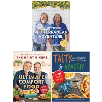 Imagen de Foblit ltd The Hairy Bikers Mediterranean Adventure [Tapa dura, Ultimate Comfort Food dura y juego de colección 3 libros sabrosos saludables F*Ck That&#039;s Delicious]