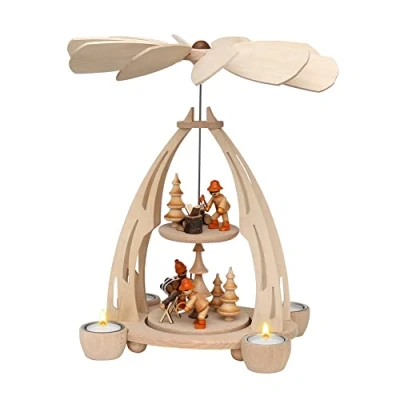 Imagen de Dekohelden24 Pirámide de Mesa mágica Figuras Invierno, Aprox. 35 cm, Madera