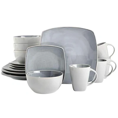 Imagen de Gibson Soho Lounge, Vajilla de 16 piezas Lounge Square, gris dos tonos